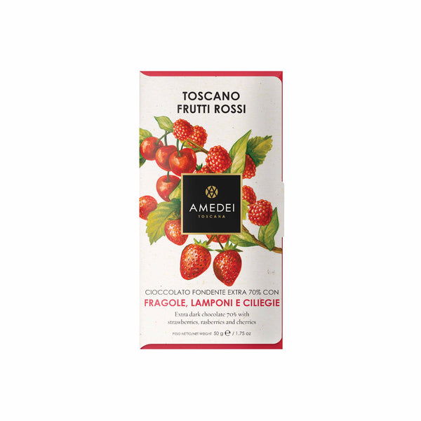 Amedei FRUTTI - Toscano Red - Dark Chocolate Bar with Red Fruits