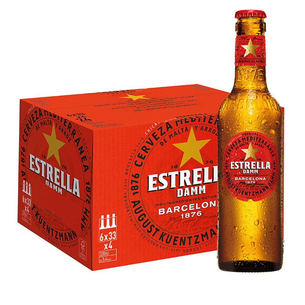 Estrella Damm 330ml x 24 Bottles