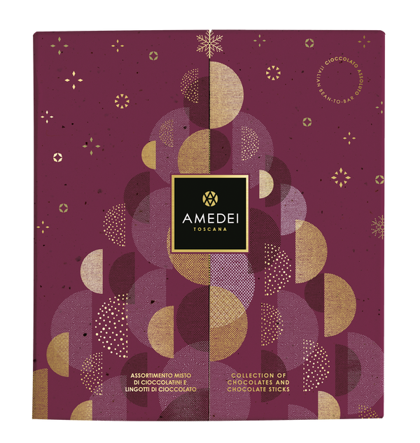 AMEDEI INCANTO GIFTBOX - collection of 12 assorted chocolate sticks and 18 assorted chocolate Cabosses.