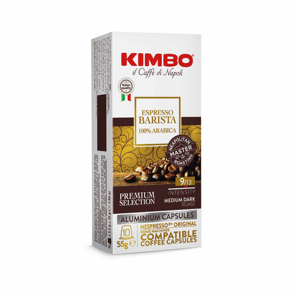 Kimbo Espresso Barista 100% Arabica - 10 Aluminium Coffee Capsules (Nespresso Original Compatible)