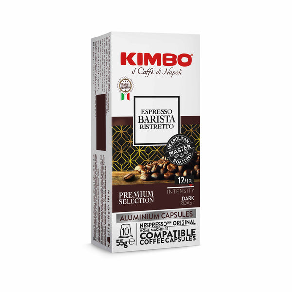 Kimbo Espresso Barista Ristretto - 10 Aluminium Coffee Capsules (Nespresso Original Compatible)