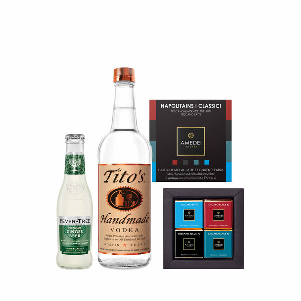 $500 Gift Set - Tito's Handmade Vodka + Fever Tree Ginger Beer + AMEDEI SELEZIONI I Classic (12pcs)
