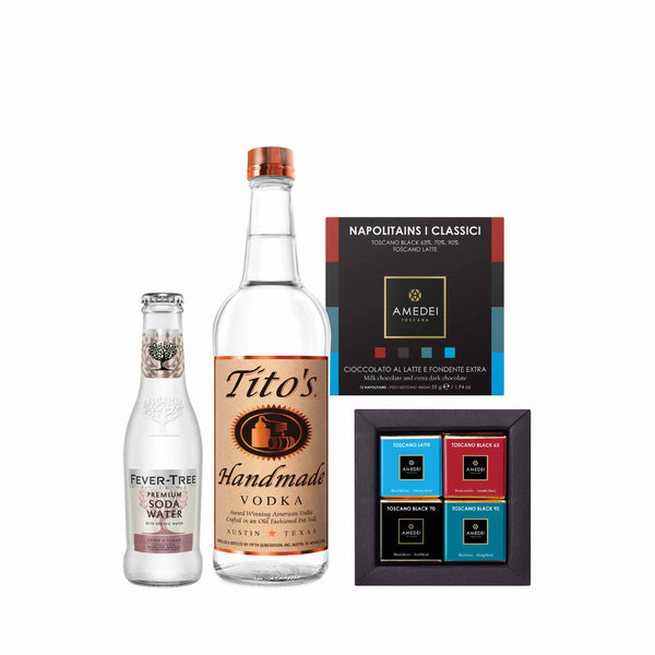 $500 Gift Set - Tito's Handmade Vodka + Fever Tree Soda Water + AMEDEI SELEZIONI I Classic (12pcs)
