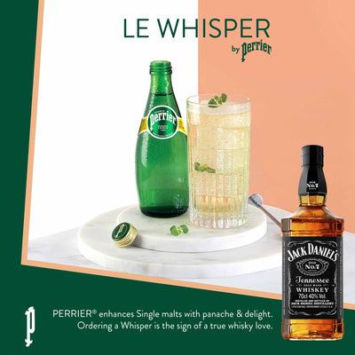 Whisper – Jack Daniel’s no. 7 Tennessee Whiskey + Perrier glass 33cl