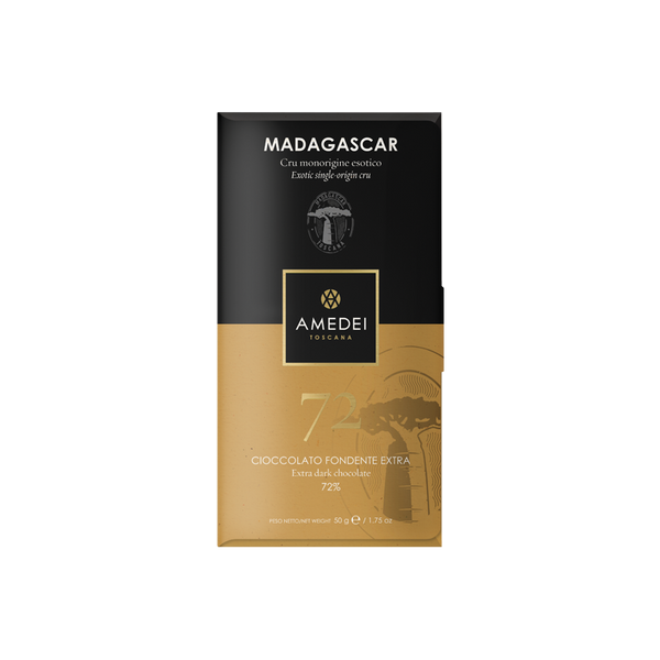NEW - Amedei CRU Madagascar Single Origin - Extra Dark Chocolate Bar 72%