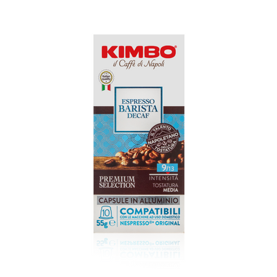 Kimbo Espresso Barista Decaf - 10 Aluminium Coffee Capsules (Nespresso Original Compatible)