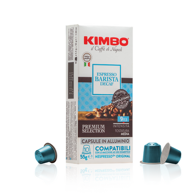 Kimbo Espresso Barista Decaf - 10 Aluminium Coffee Capsules (Nespresso Original Compatible)